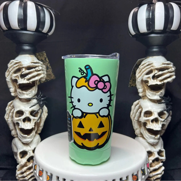 Sanrio Hello Kitty Halloween Jack O Lantern Mint Green Trick Or Treat Tumbler - Picture 1 of 12